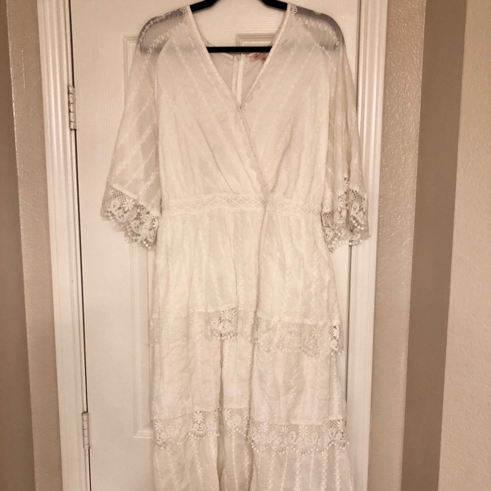 White Boho Lace Dress